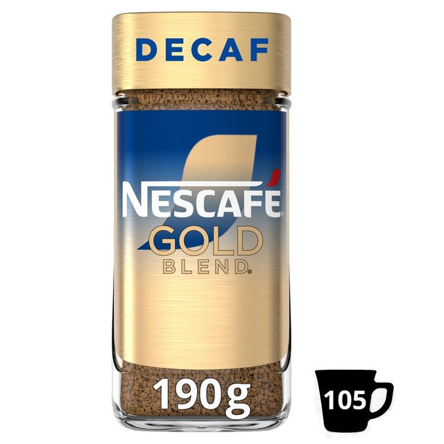 Nescafe Gold Blend decaf coffee jar 190g, imported from the UK
