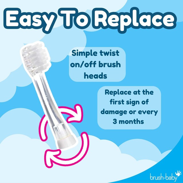 Brush-Baby BabySonic replacement toothbrush heads for 18-36 months 4 pack - British product