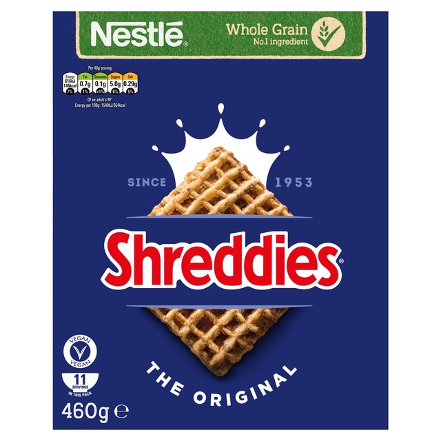 Nestle Shreddies Original malted wheat cereal 460g (British brand)