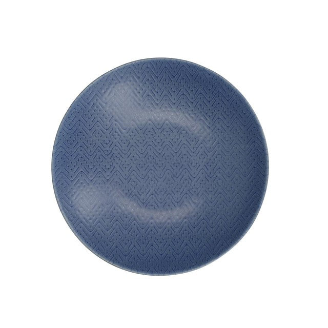 KitchenCraft stoneware pasta bowls blue embossed 22cm, UK version