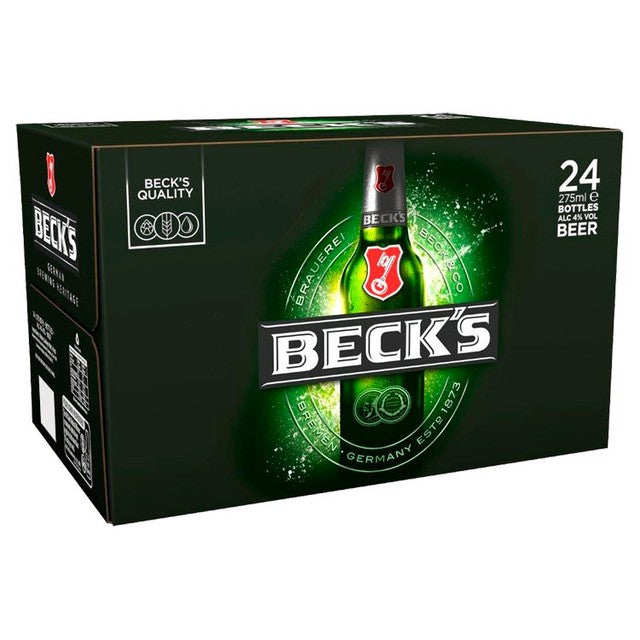 Becks German Lager Beer Bottles 24 x 275ml - British product