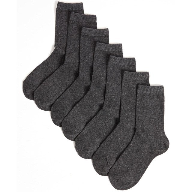 M&S Ankle School Socks Grey Marl Shoe Size 4-7 - British product