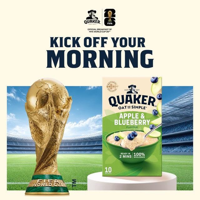Quaker Oat So Simple Apple Blueberry porridge sachets 10 pack (British brand)
