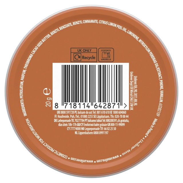 Vaseline Cocoa Butter lip therapy balm 20g (British brand)