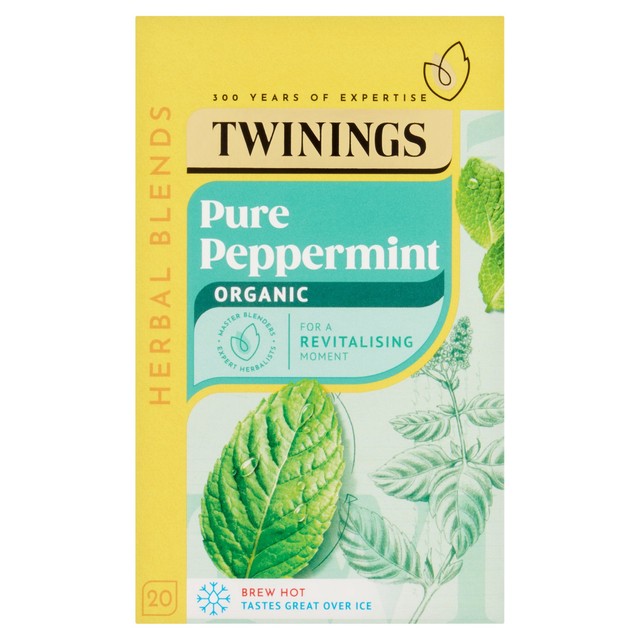 Twinings organic peppermint tea 20 teabags per pack (British brand)