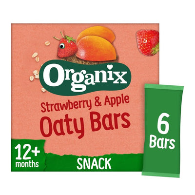 M&S Organix Strawberry Apple Soft Oaty Bars Organic Toddler Snack 6 x 23g- Buy online at McGrocer