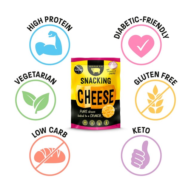 Serious Pig caramelised onion snacking cheese 24g (British brand)