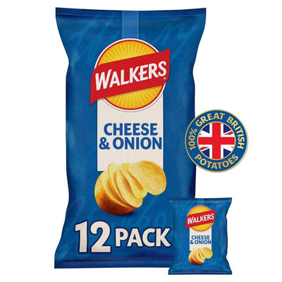 عبوة متعددة من رقائق M&S Walkers بالجبن والبصل 12 × 25 جرام - اشترِ عبر الإنترنت من McGrocer