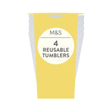 M&S white reusable picnic tumblers 4 pack, imported from the UK