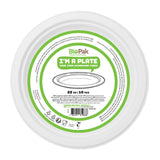 Duni white bagasse party plates 22cm (British brand)