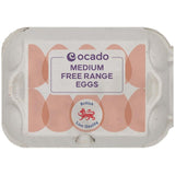 Ocado Medium Free Range Eggs Pack of 6