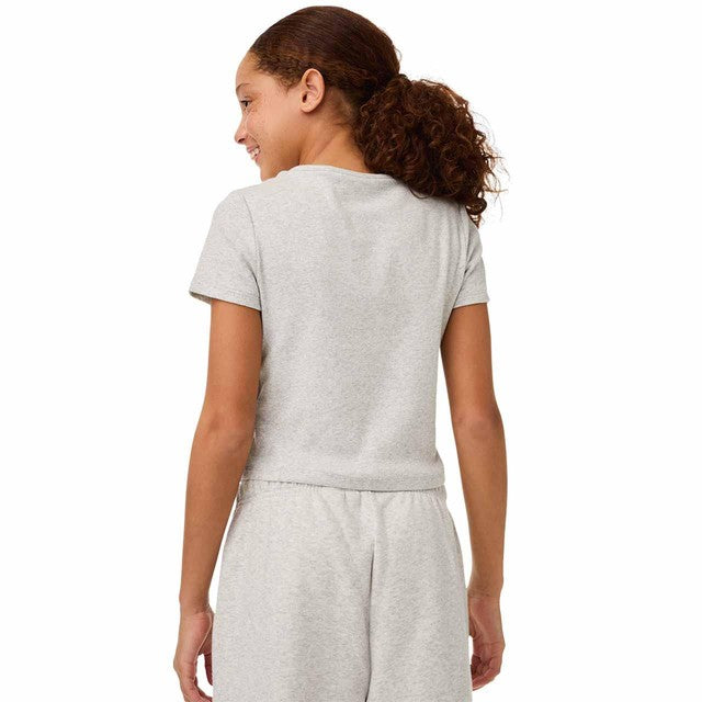 M&S grey marl ribbed T-shirt for 7-8 years, imported from the UK