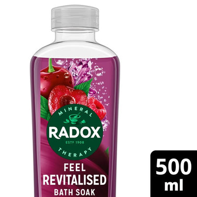 M&S Radox Feel Revitalised Bath Soak with Wild Cherry & Raspberry Scent 500ml- Buy online at McGrocer