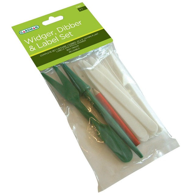 Gardener's Mate widger, dibber, and label set for gardening, UK version