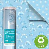 M&S Deva Designs Blue Rainbow Double Sided Gift Wrap Sheets 3 Pack- Buy online at McGrocer