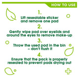 Simple eye makeup remover pads 30 pads (British brand)