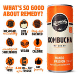 Remedy kombucha Mango Passion 4 x 330ml, imported from the UK
