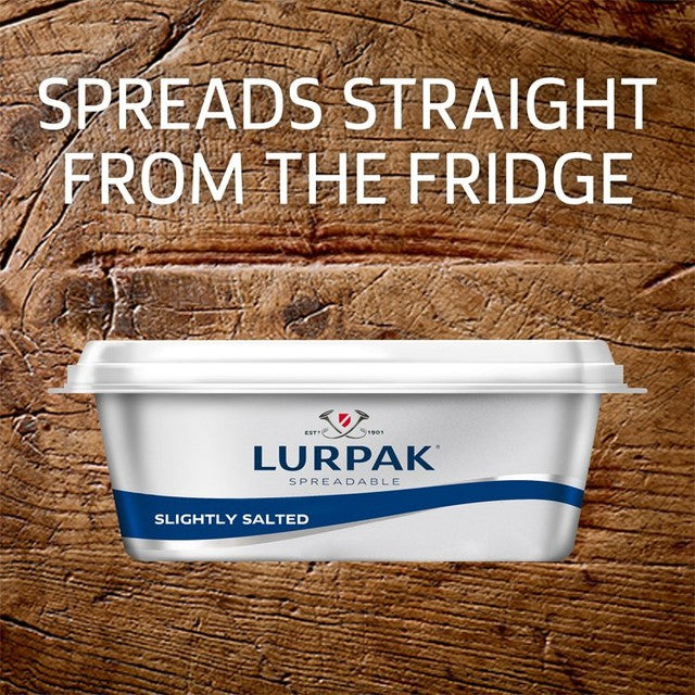 Lurpak Spreadable Butter Slightly Salted 250g, imported from the UK