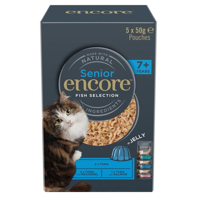 M&S Encore Cat Senior Fish in Jelly Variety Pack Wet Cat Food 5 x 50g- Buy online at McGrocer