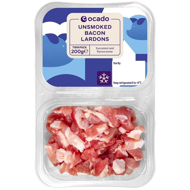 Ocado unsmoked bacon lardons 200g, imported from the UK