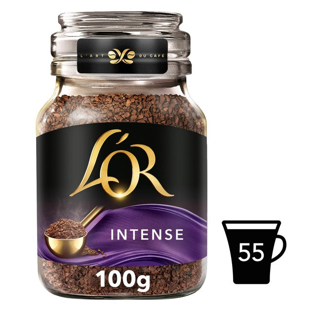 L'OR Intense Instant Coffee jar medium dark roast, UK version