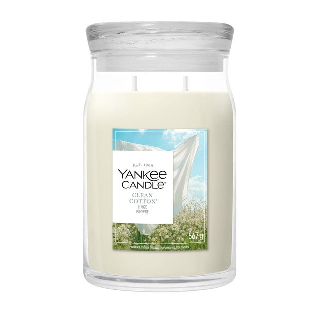 Yankee Candle Clean Cotton scented jar candle large 567g, imported from the UK
