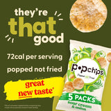 Popchips Sour Cream & Onion crisps 5-pack, imported from the UK