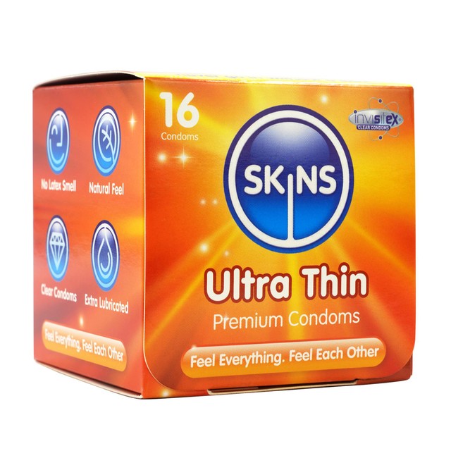 Skins Ultra Thin Vanilla Scent Condoms 16 pack (British brand)