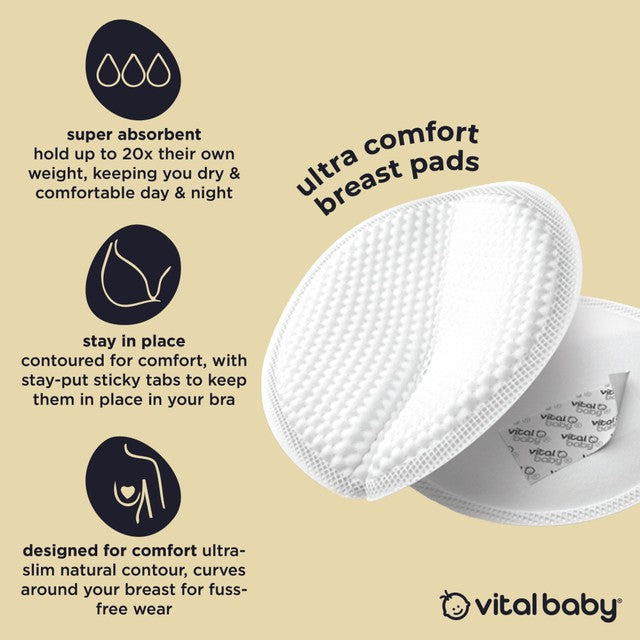 Vital Baby Ultra Comfort breast pads 56 pack (British brand)
