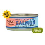 M&S wild Alaskan red salmon skinless boneless 105g, imported from the UK