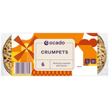 Ocado crumpets 6 per pack, imported from the UK
