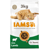 IAMS adult dry cat food lamb 3kg, UK version