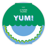 M&S blue paper plates 8 pack 23cm diameter, imported from the UK