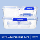 Sistema Klip It Plus food container starter pack 6 piece set (British brand)