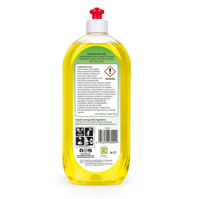 Elbow Grease lemon floor cleaner bottle, imported from the UK