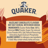 Quaker Heavenly Oats Hazelnut Chocolate porridge pot 58g, imported from the UK