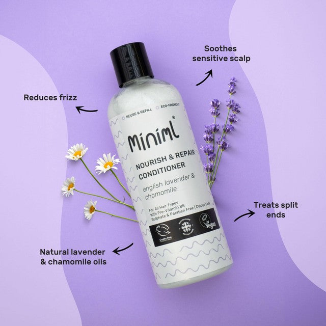 Miniml Lavender & Chamomile Hair Conditioner 500ml, imported from the UK