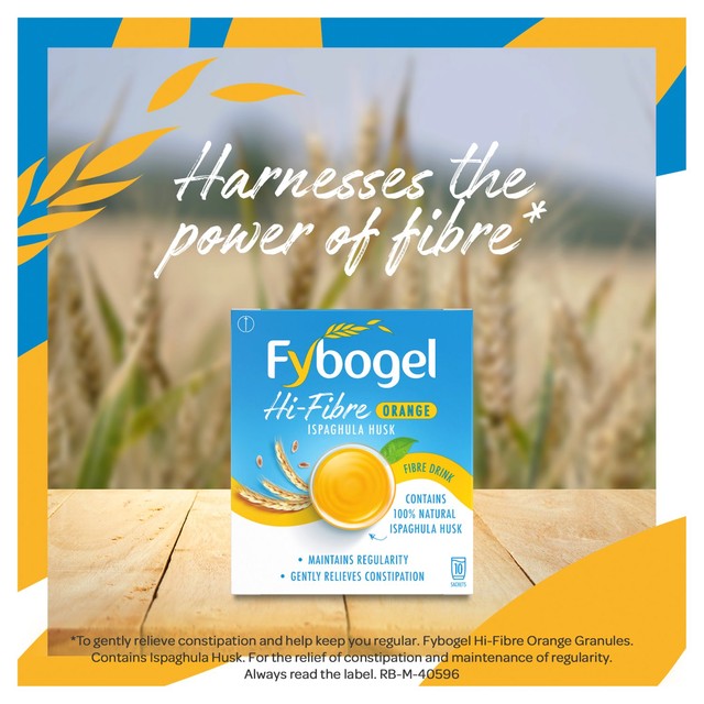 Fybogel Hi Fibre Orange laxative 10 sachets - British product