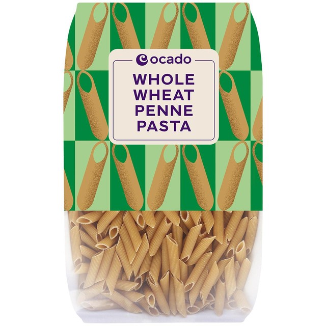 Ocado whole wheat penne pasta 500g, imported from the UK