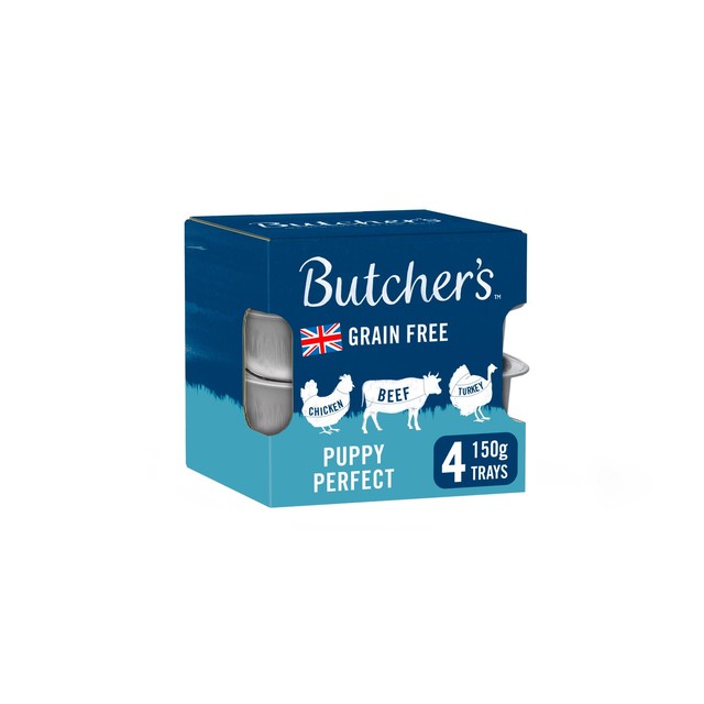 Butcher's puppy food trays mixed flavour 4 x 150g - British product