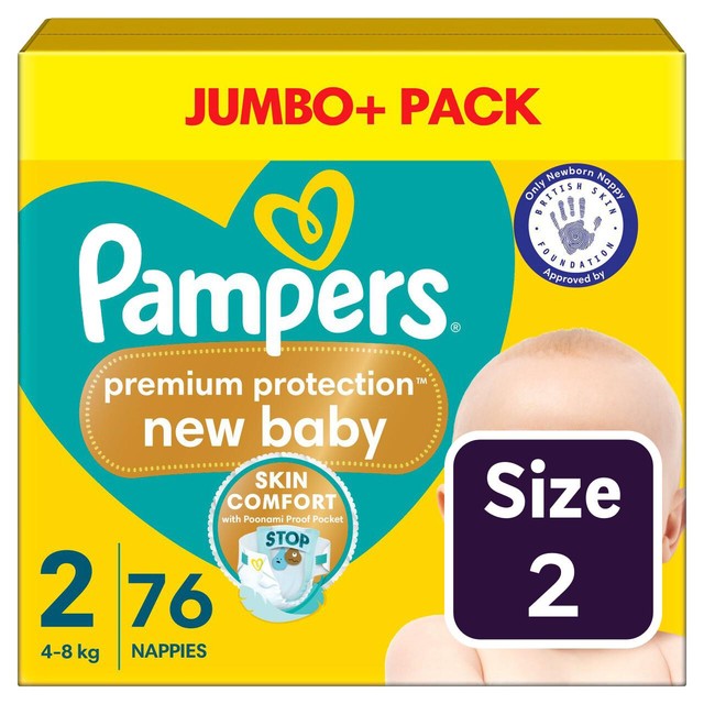 Pampers New Baby nappies size 2 for babies 4-8kg, imported from the UK