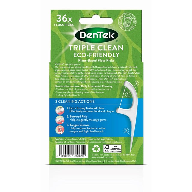DenTek ECO Triple Clean floss picks - British product