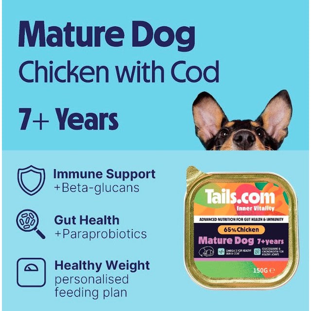 Tails mature dog wet food chicken 150g (British brand)