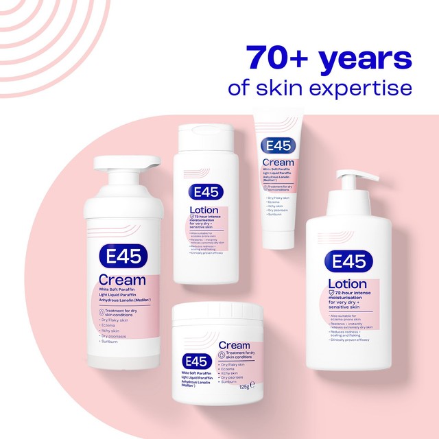 E45 moisturising cream for dry skin and eczema (British brand)