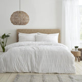 M&S Catherine Lansfield Seersucker Single Duvet Cover Set White- Buy online at McGrocer