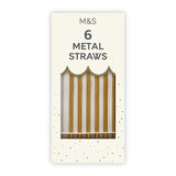 M&S M&S Gold Reusable Metal Straws 6 Pack- Buy online at McGrocer