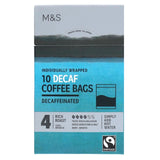 M&S Decaffeinated Ground Coffee Bags 75g, imported from the UK