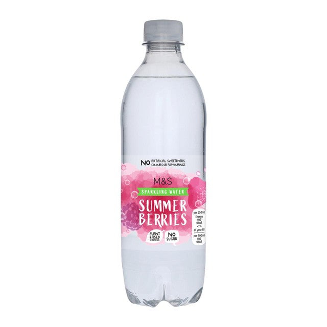 M&S summer berries flavoured sparkling water 500ml, imported from the UK