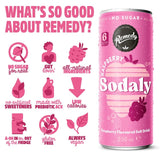 Remedy Sodaly Raspberry soft drink can 250ml - British product