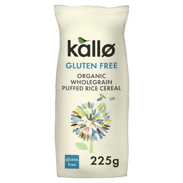Kallo organic rice puffs cereal 225g, UK version